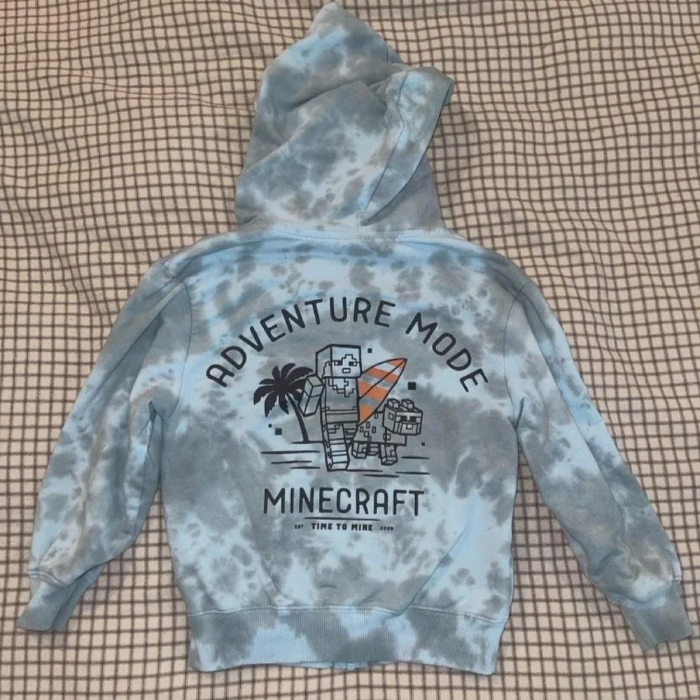 Minecraft Adventure Mode Tie-Dye Zip Hoodie — Boys XS 4/5